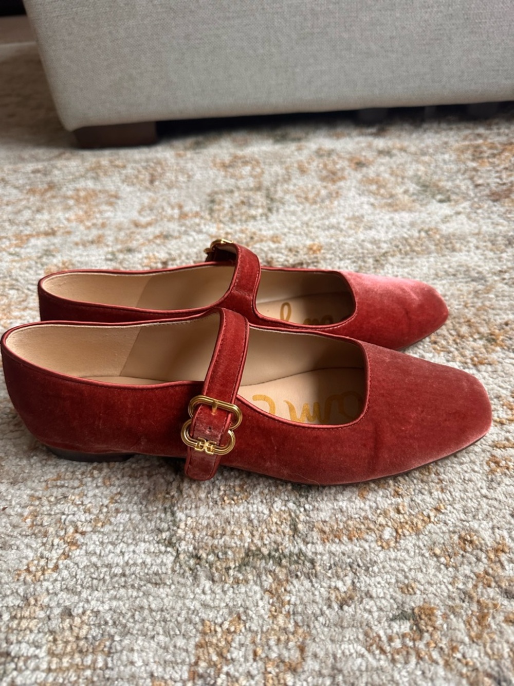 Sam Edelman Raspberry Mary Jane Flats. - Picture 2 of 16